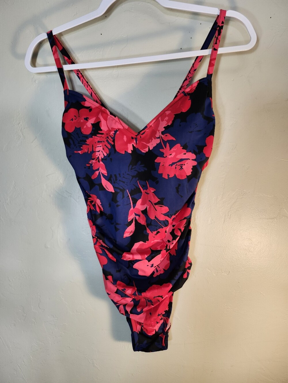Aqua Green Black Swimsuit with Red and Blue Accents